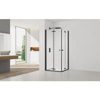 Sprchové skládací dveře - černé T 90x90 SATSK9090C