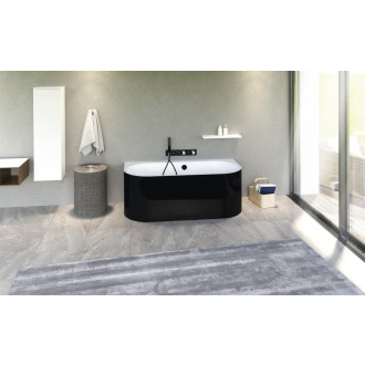 Obdélníková vana Polysan ASTRA DL MONOLITH 160x70 cm akrylát levá černobílá 33611MDLB