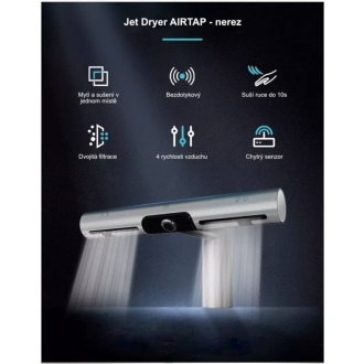 Vysoušeč rukou Jet Dryer AIRTAP kulatá černý lak 8596220013408