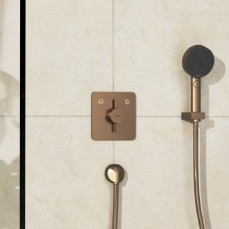 Vanová baterie Hansgrohe DuoTurn Q bez podomítkového tělesa kartáčovaný bronz 75414140