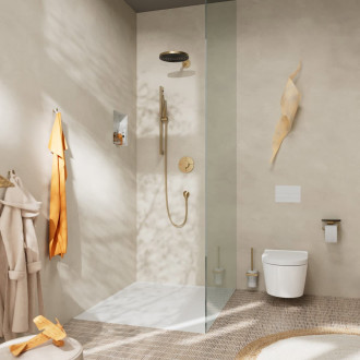 Vanová baterie Hansgrohe ShowerSelect Comfort S bez podomítkového tělesa kartáčovaný bronz 15554140