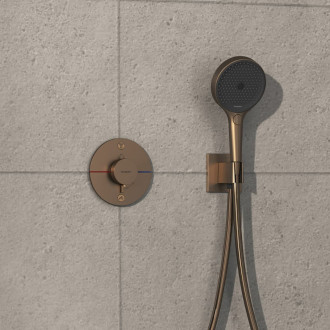 Vanová baterie Hansgrohe ShowerSelect Comfort S bez podomítkového tělesa kartáčovaný bronz 15556140