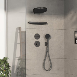 Ventil Hansgrohe ShowerSelect Comfort S bez podomítkového tělesa kartáčovaný černý chrom 15558340