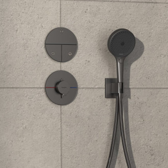 Ventil Hansgrohe ShowerSelect Comfort S bez podomítkového tělesa kartáčovaný černý chrom 15558340