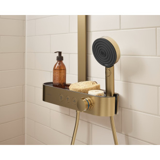 Sprchový systém Hansgrohe Pulsify S na stěnu s termostatickou baterií kartáčovaný bronz 24240140