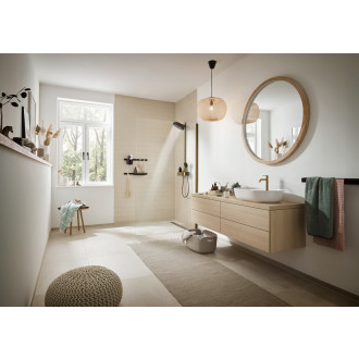 Sprchový systém Hansgrohe Pulsify S na stěnu s termostatickou baterií kartáčovaný bronz 24241140