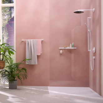 Sprchová tyč Hansgrohe Unica na stěnu s držákem sprchy a sprchovou hadicí matná bílá 24401700