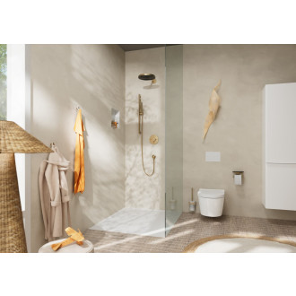Sprchová tyč Hansgrohe Unica na stěnu s držákem sprchy a sprchovou hadicí kartáčovaný bronz 24402140