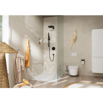 Sprchová tyč Hansgrohe Unica na stěnu s držákem sprchy a sprchovou hadicí matná černá 24402670