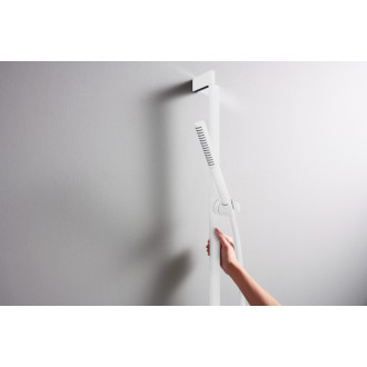 Sprchová tyč Hansgrohe Unica na stěnu s držákem sprchy a sprchovou hadicí matná bílá 24402700
