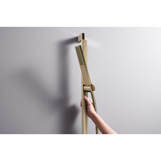 Sprchová tyč Hansgrohe Unica na stěnu s držákem sprchy a sprchovou hadicí kartáčovaný bronz 24403140