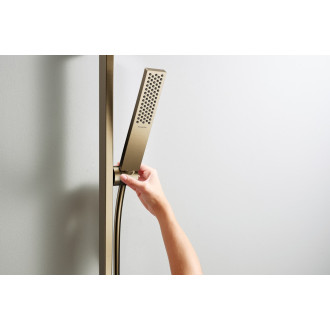 Sprchová tyč Hansgrohe Unica na stěnu s držákem sprchy a sprchovou hadicí kartáčovaný bronz 24404140
