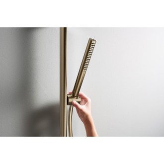 Sprchová tyč Hansgrohe Unica na stěnu s držákem sprchy a sprchovou hadicí kartáčovaný bronz 24405140