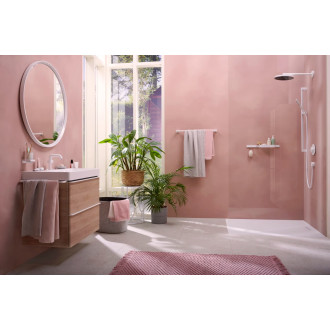 Sprchová tyč Hansgrohe Unica na stěnu s držákem sprchy a sprchovou hadicí matná bílá 24405700