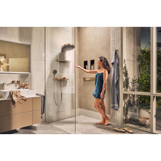 Podomítkový vývod Hansgrohe Rainfinity s poličkou kartáčovaný bronz 26843140