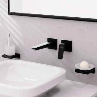 Umyvadlová baterie Hansgrohe Logis bez podomítkového tělesa 100 mm matná černá 71256670