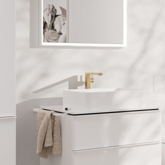 Vysoká umyvadlová baterie Hansgrohe Tecturis E bez výpusti kartáčovaný bronz 73072140
