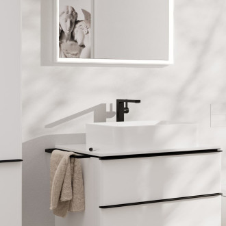 Vysoká umyvadlová baterie Hansgrohe Tecturis E bez výpusti matná černá 73072670