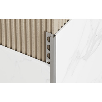 Lišta Eviso ukončovací stříbrná kartáčovaná, ve tvaru P 270 cm nerez FIPS0002