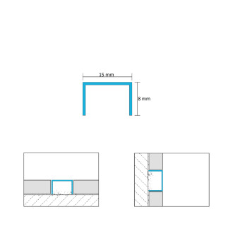 Lišta Eviso dekorační antická bronzová kartáčovaná, ve tvaru U 270 cm nerez EXAN0002