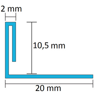 Lišta Eviso ukončovací bronzová lesklá, ve tvaru L 270 cm nerez FILB0003