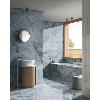 Dlažba DEL CONCA Premiere Onice Azzurro 120x120 cm lesk GRPM02S