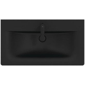 Nábytkové umyvadlo Ideal Standard Connect Air 84x46 cm silk black mat otvor pro baterii uprostřed E0279V3