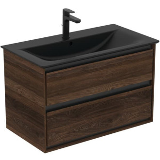 Nábytkové umyvadlo Ideal Standard Connect Air 84x46 cm silk black mat otvor pro baterii uprostřed E0279V3