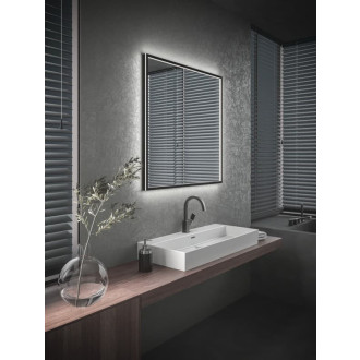 Zrcadlo bez vypínače Ideal Standard Conca 80x80 cm černá matná T3966BH