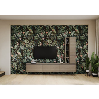 Dlažba Fineza Fiore motif black 60x120 cm FIO930K