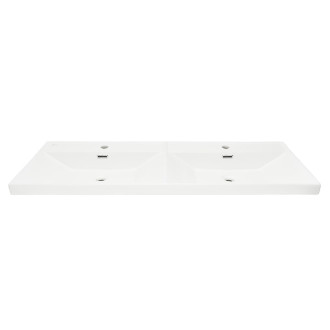 Nábytkové dvojumyvadlo SAT B-Way 121x46 cm bílá matná dva otvory pro baterii SATBW212046WM
