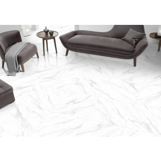 Dlažba Fineza Glossy Marbles statuario platina 60x60 cm lesk STAT60PLL