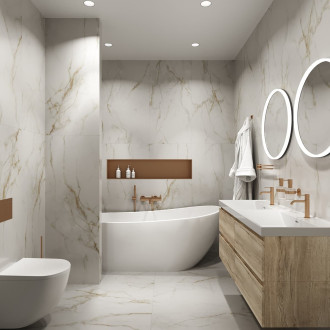 Dlažba Fineza Marble Charm gold 60x120 cm leštěná MARC612CGL