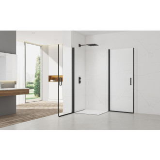 Sprchové dveře 100x80 černé T, madlo SATFUD10080C