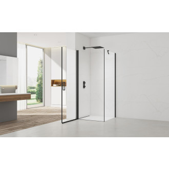 Sprch dveře+stěna,madlo 100x80 černé T SATFUD100S80C