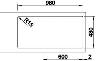 Blanco SONA XL 6 S dřez vestavný černá granit 525 977
