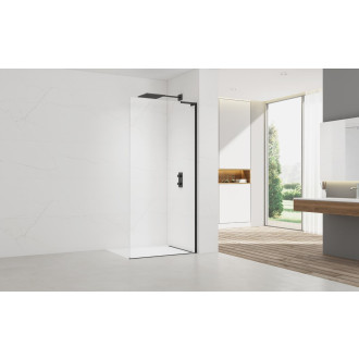 Walk-in 57x200,profil,zavětr prav černé SATBWI60ZAVPC