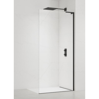 Walk-in 97x200,profil,zavětr prav černé SATBWI100ZAVPC