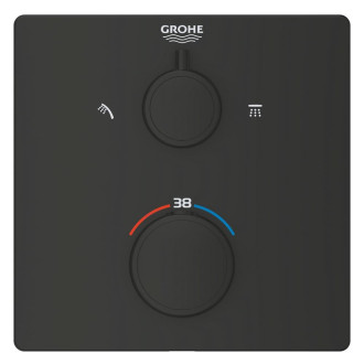 Sprchová baterie Grohe Grohtherm bez podomítkového tělesa černá matná 1022092430