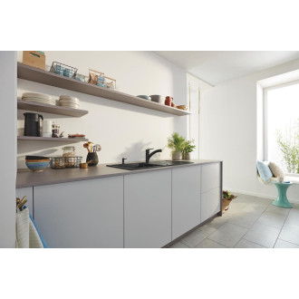 Dřezová baterie Grohe Start s vytahovací sprškou, 2 proudy černá matná 305312431