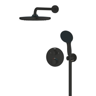 Sprchový systém Grohe Precision Thermostat včetně podomítkového tělesa černá matná 348832430