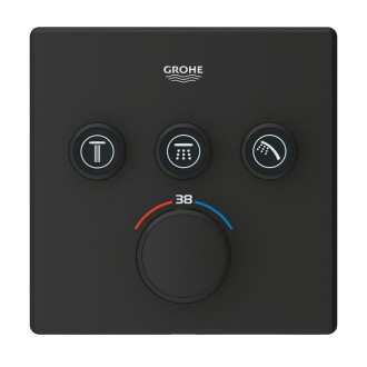 Vanová baterie Grohe Grohtherm Smartcontrol bez podomítkového tělesa phantom black 102167KF00