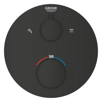 Sprchová baterie Grohe Grohtherm bez podomítkového tělesa černá matná 1022082430