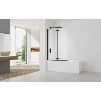 Vanová zástěna SAT SK 150x105 cm černá SATVZSKNEW105C