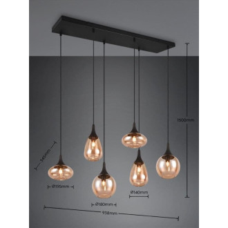 Osvětlení Trio Lumina 93x34 cm kov černá mat TR317000613