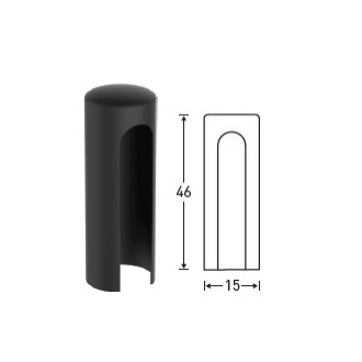Krytky na panty 15 mm, černá matná KRYTKACER