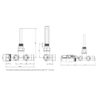 Ventil pro ústřední vytápění Hopa Single-Set černá VENTILUNIKOSETLB