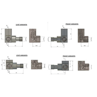 Ventil pro ústřední vytápění Hopa Edgee-Set chrom VENTILQUATTROSETC