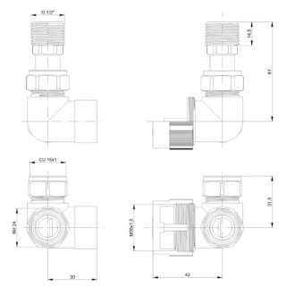 Ventil pro ústřední vytápění Hopa Prime-Sada černá VENTILSADAKPB