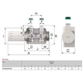 Ventil pro ústřední vytápění Hopa Uni-Sada chrom VENTILSADAUNIC